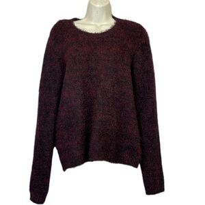 Romeo + Juliet Couture Womens L Eyelash Long Sleeve Burgundy Sweater
